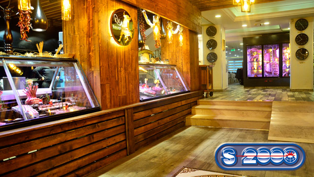 S2000 Industrial Kitchen and Refrigeration Company designed and manufactured special Dry Aged Cabinets and Meat Showcase Refrigerator Units for Kebapci Mahmud Steakhouse 