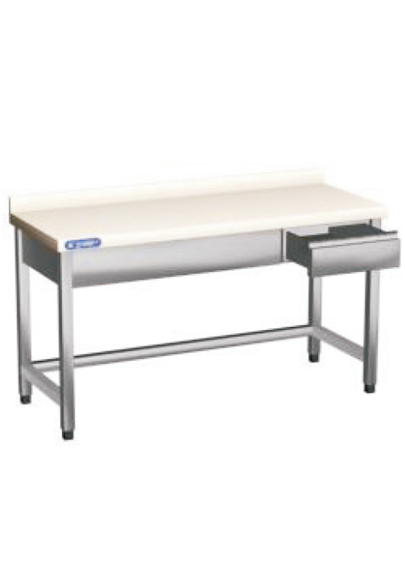 Wooden top, without bottom shelf, with up-stand and drawer(70)