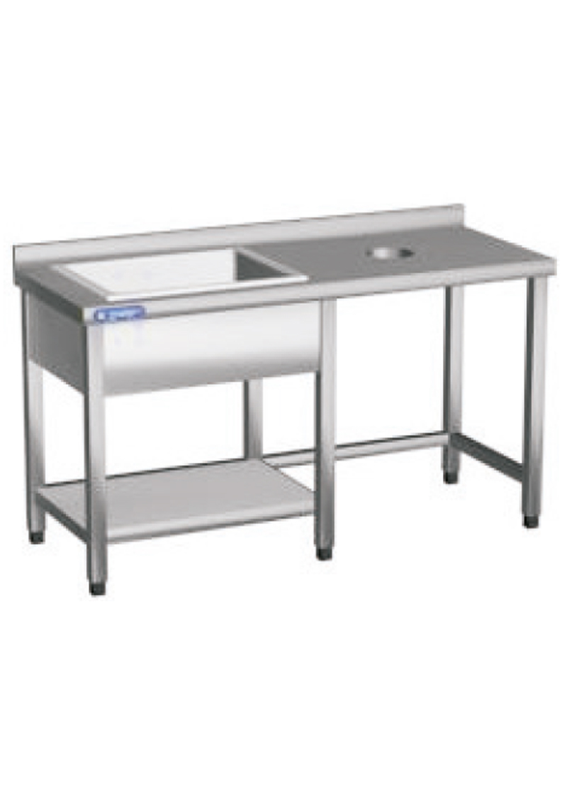 In feet service table with sink
