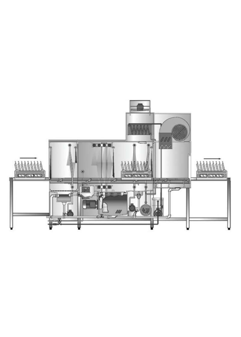 Hobart Çift Tanklı Kurutmalı Konveyörlü Bulaşık Makinesi