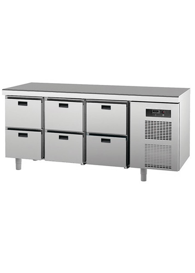 S2000 Tezgah Tip 6 Çekmeceli Soğuk Dolap - T-188-6C-NTV - 188x70x85 cm