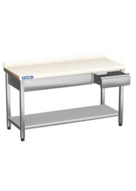 Wooden top, with bottom shelf, up-stand and drawer (70) - ATSR-14