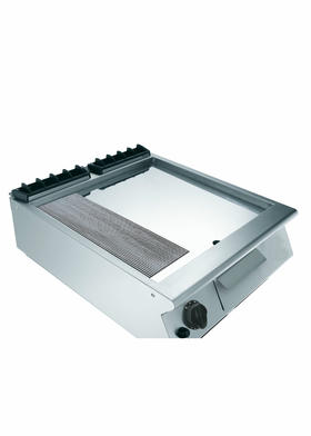 700 Serisi Kromajlı 2/3 Düz 1/3 Oluklu Pleytli Gazlı Izgara - 60x73x25 cm - FT76GMCT
